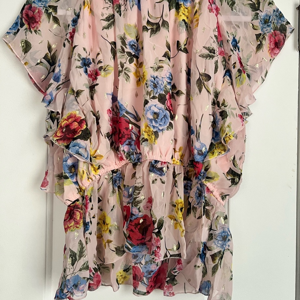 Floral Ruffle Chiffon Blouse